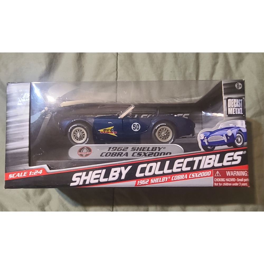 Shelby Collectibles 1962 Shelby Cobra CSX2000 1:24 Blue Diecast Car with Box‎